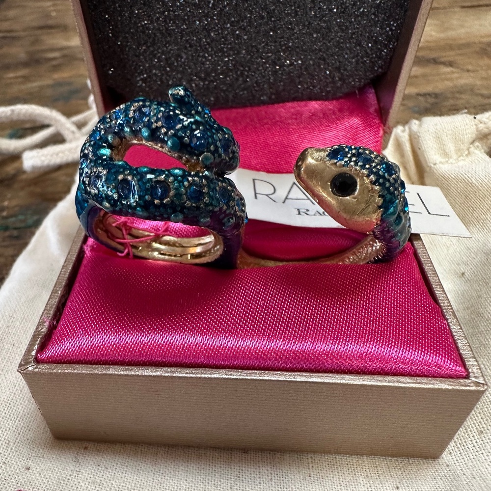 Rachel Roy Two Finger Snake Ring Blue
